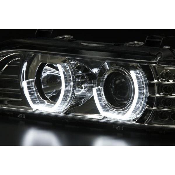 BMW F15 ルック E53 X5 前期 3D LED バー ヘッドライト クローム_2