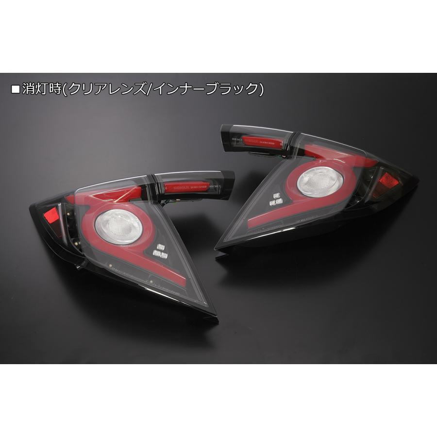 シビック FK7 ハッチバック オール LED テールランプ クリア/ブラック