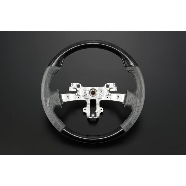 DA16T キャリイ 純正交換式 コンビ ステアリング [黒木目&times;ブラックレーザー] パンチング ガングリップ スーパーキャリイ対応