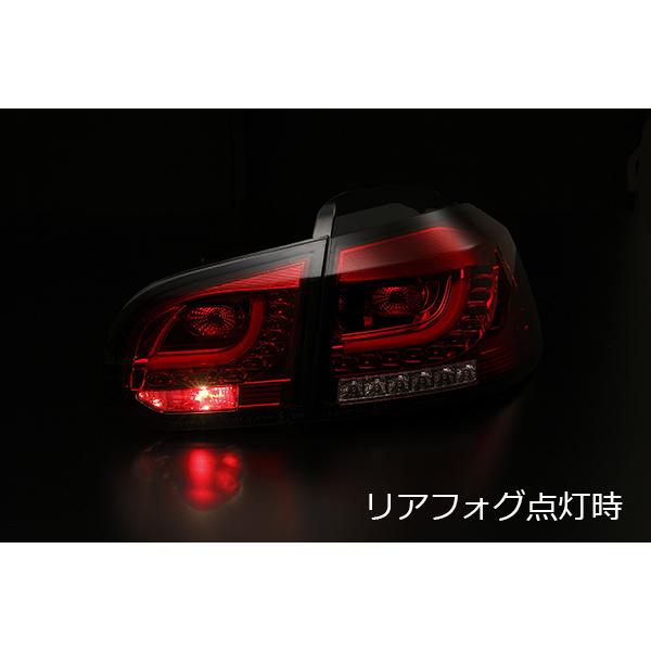在庫処分特価 [ダイナミックウインカー] VW ゴルフ6 Rルック ファイバー LEDテールランプ V2 [レッドクリア] 検) 流れる ウィンカー_4