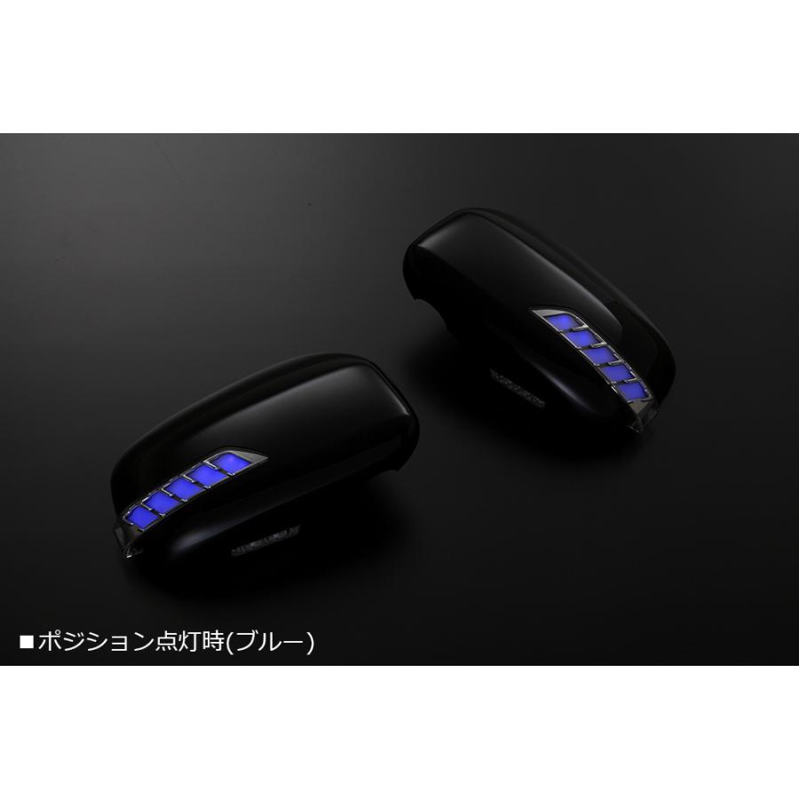 [流星Ver.] L375S/L385S タント LEDウインカーミラー [X06/青光] カバー交換式 フットランプ付 tanto LED 流れる ウィンカー ミラー