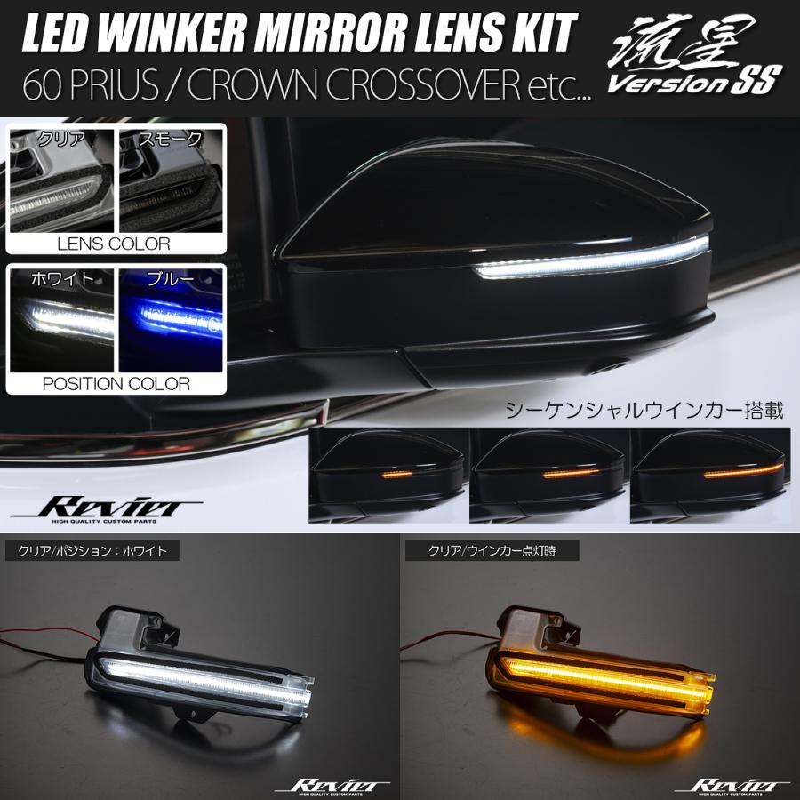60プリウス、クリアウィンカー 2個セット プリウス SALE 流星バージョンSS 60系 LED ウインカーレンズキット