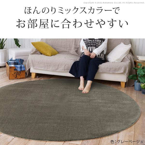 ラグカーペット 円形 防音防炎ラグ-エイヴァ 円形200cm リビング 高級