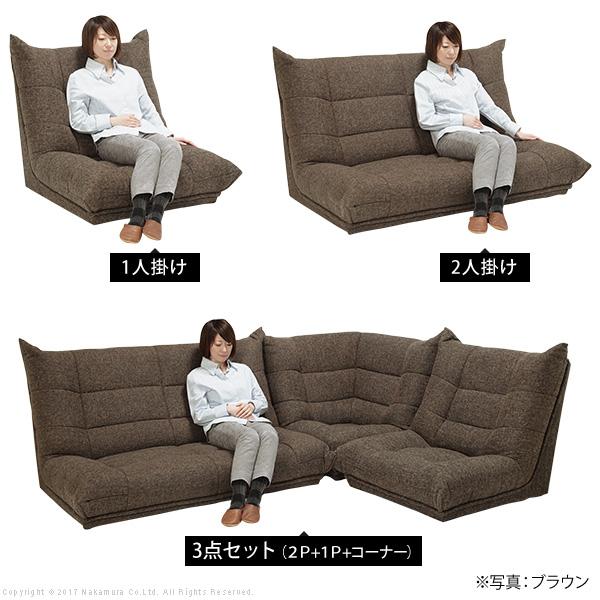 ソファ コーナー ハイバックローソファ-ウィル 3点セット フロア