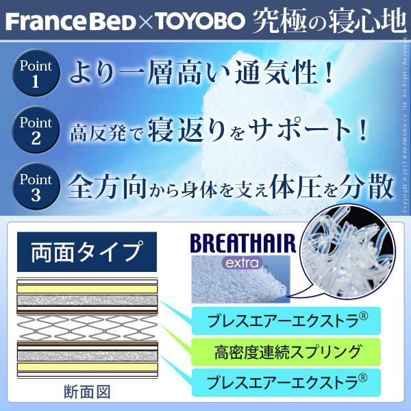 フランスベッド マットレス シングル ブレスエアー入りマットレス 両面