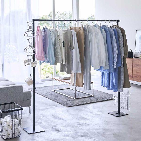 山崎実業 tower 折り畳み室内物干し タワー ブラック : シャイニング
