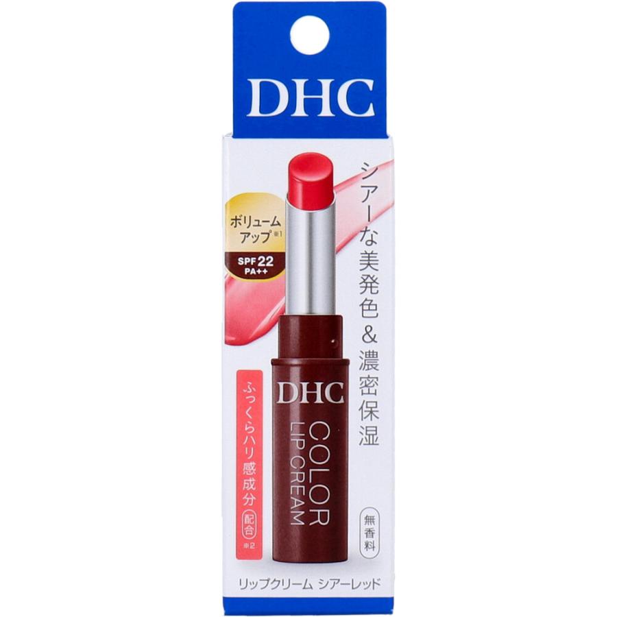 リップクリームの中身なし DHC リップクリーム シアーレッド SPF22 PA++ 無香料 1.5g