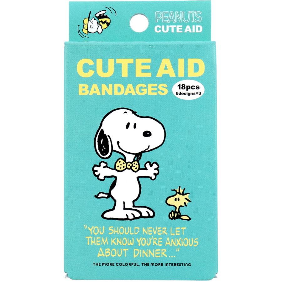 キャラクターばんそうこう CUTE AID スヌーピー カラーズ 18枚入