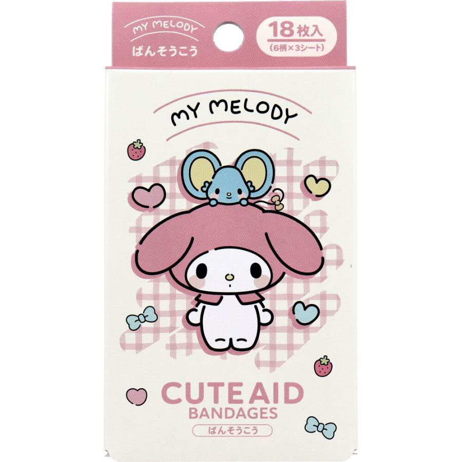 マイメロディ CUTE AID ばんそうこう 4 18枚入 : シャイニングストア