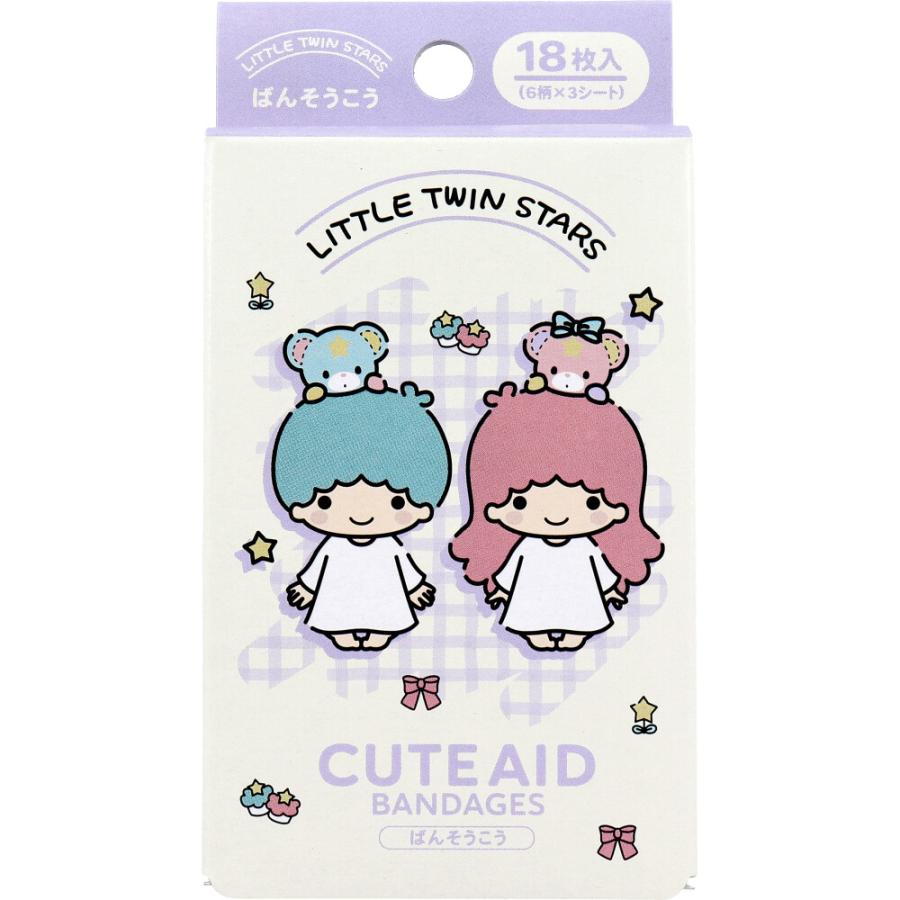リトルツインスターズ CUTE AID ばんそうこう 4 18枚入 : シャイニング