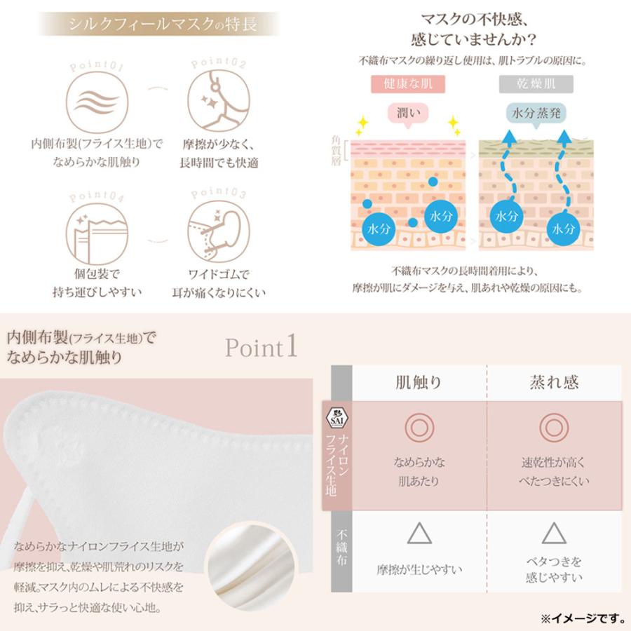 彩(SAI) シルクフィールマスク 個包装 やや大きめサイズ ホワイト