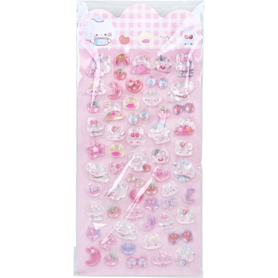 ぷくぷくシールファンシーアソート ぷくちゅるシール ピンク 1枚入