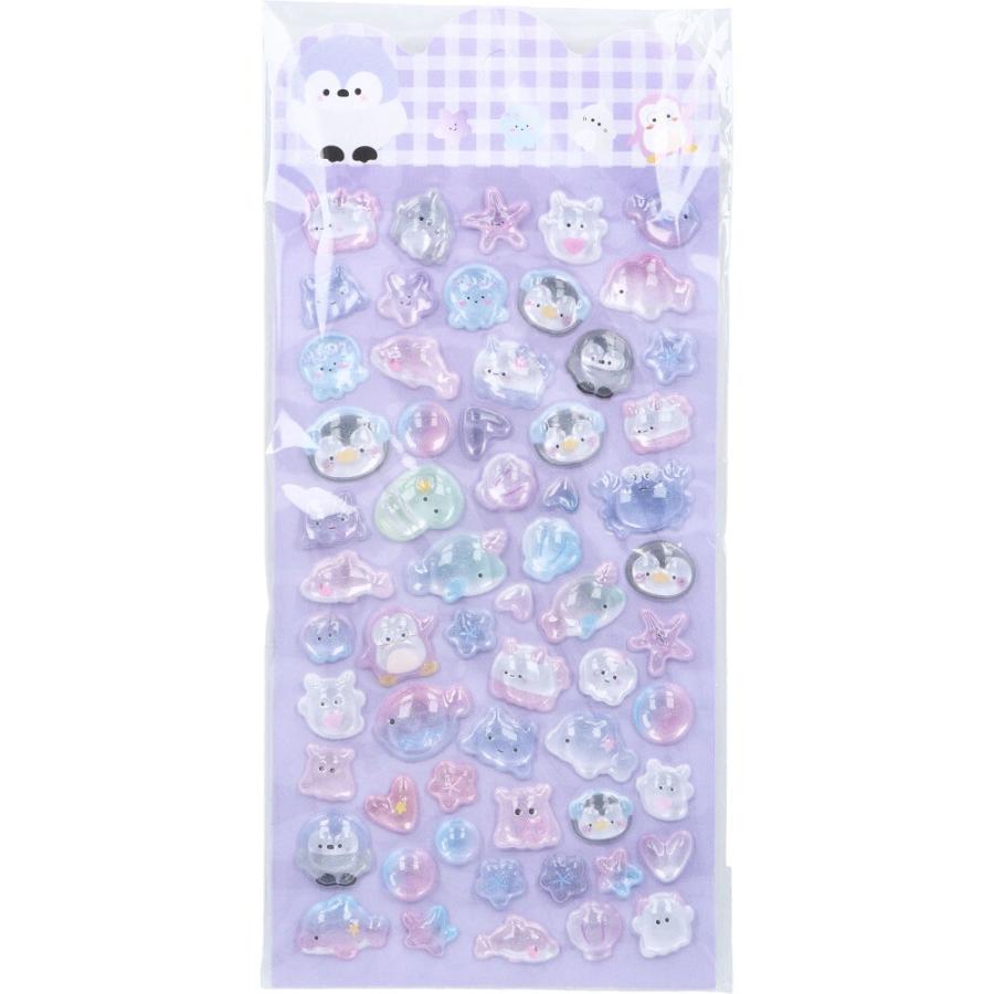 ぷくぷくシールファンシーアソート ぷくちゅるシール パープル 1枚入