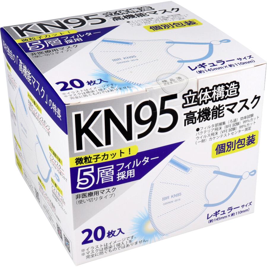 業務用 KN95 立体構造高機能マスク 5層フィルター 個別包装 レギュラー