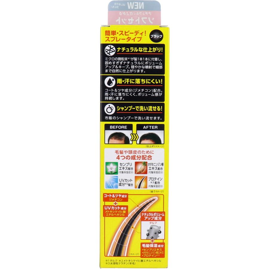 マッシーニ クイックヘアカバースプレー ソフトセット ブラック 140g｜shiningstore-express｜02