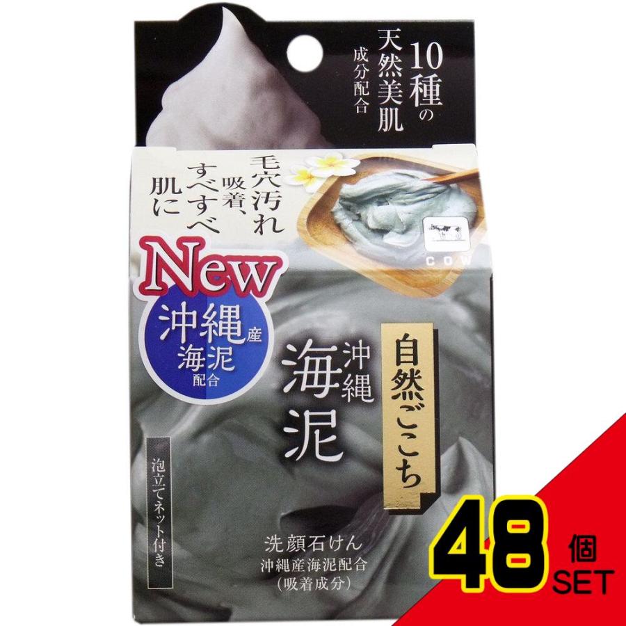 自然ごこち 沖縄海泥 洗顔石けん 泡立てネット付き 80g × 48点 