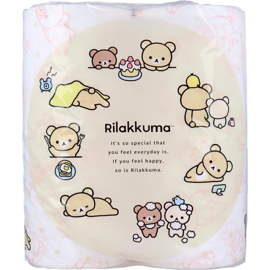 リラックマ トイレットペーパー 33mダブル×4ロール入 : シャイニング