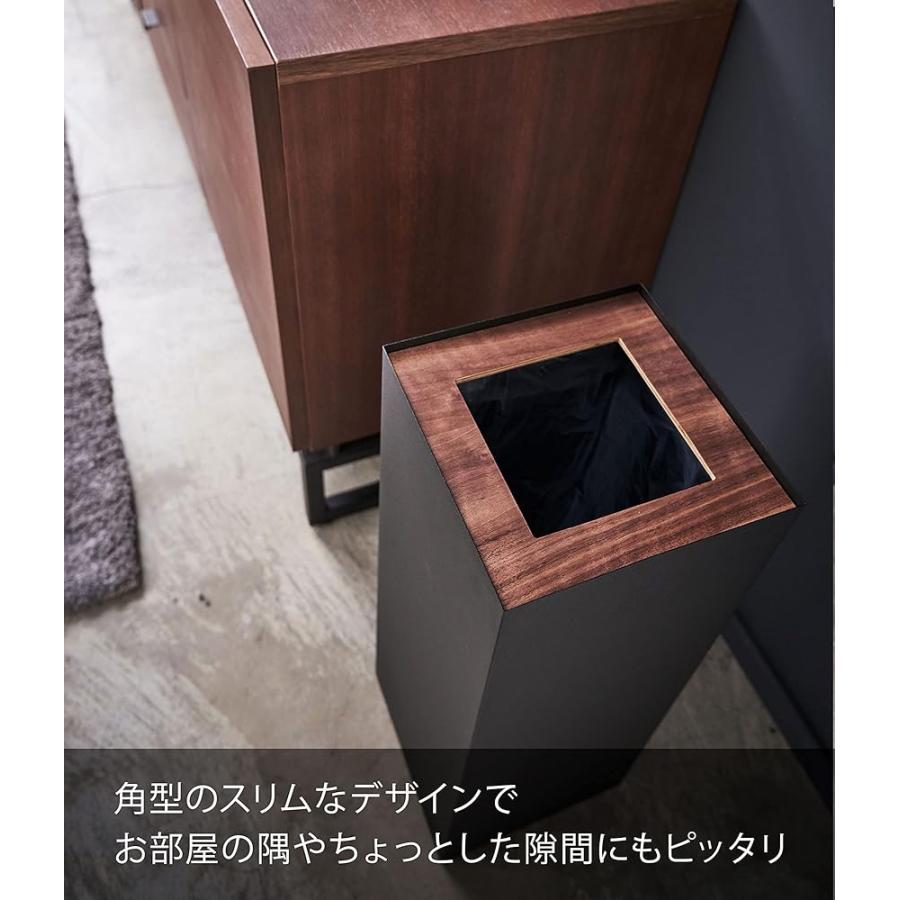 山崎実業(Yamazaki) トラッシュカン 角型 ロング ブラウン 約W22XD22XH60cm リン RIN ゴミ箱 ダストボックス スリム 4530_2