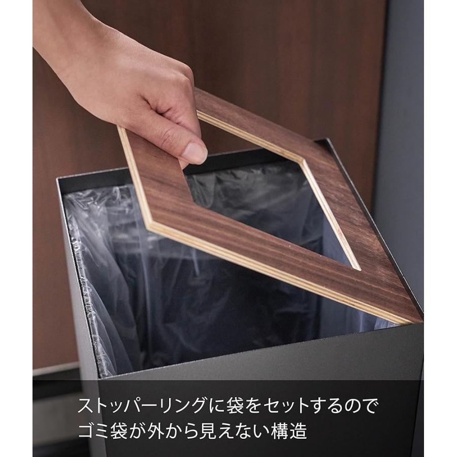 山崎実業(Yamazaki) トラッシュカン 角型 ロング ブラウン 約W22XD22XH60cm リン RIN ゴミ箱 ダストボックス スリム 4530_3