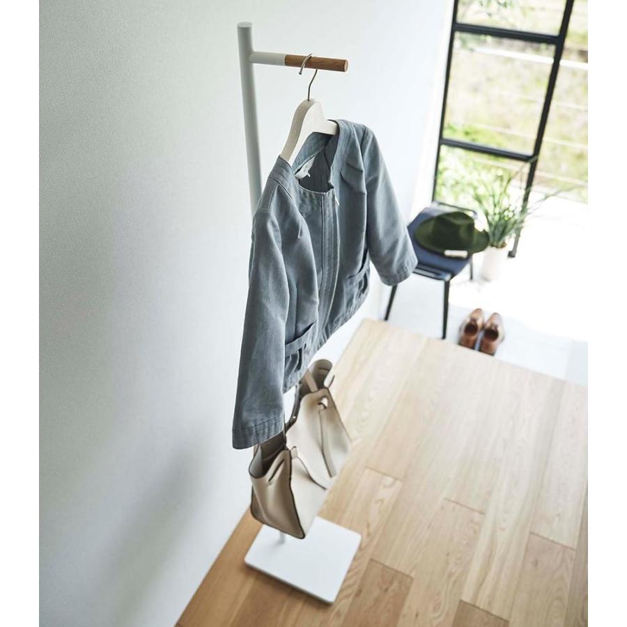 山崎実業(Yamazaki) エントランス コートハンガー ホワイト 約W23×D30×H162.5cm タワー tower 玄関先 オフィス 場所を取らず スマート設計 5912の画像
