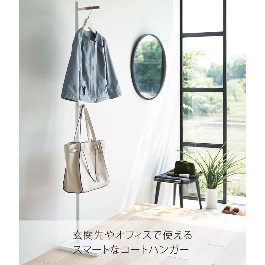 山崎実業(Yamazaki) エントランス コートハンガー ホワイト 約W23×D30×H162.5cm タワー tower 玄関先 オフィス 場所を取らず スマート設計 5912の画像