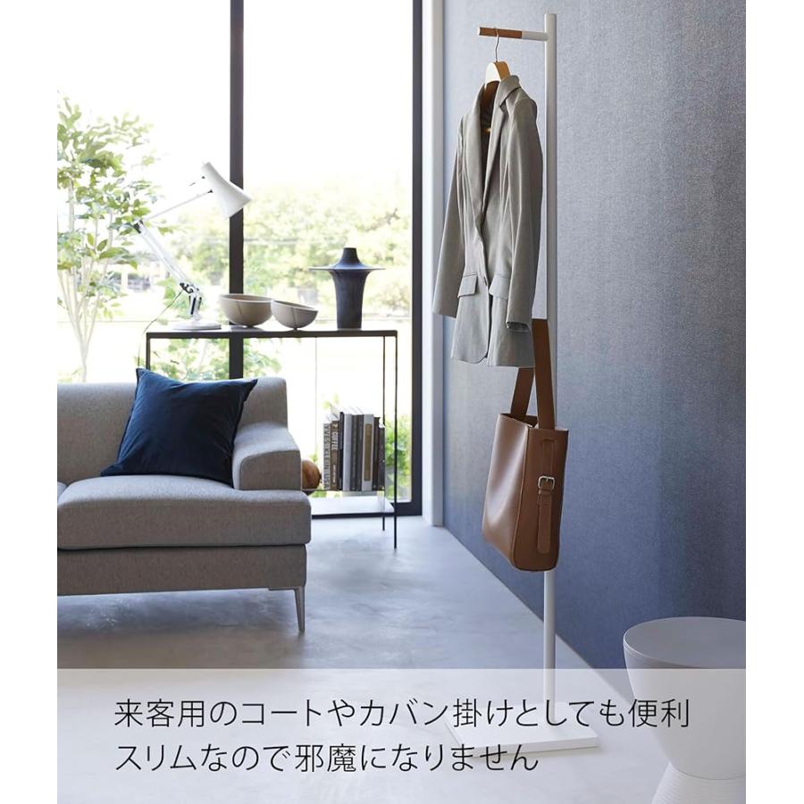 山崎実業(Yamazaki) エントランス コートハンガー ホワイト 約W23×D30×H162.5cm タワー tower 玄関先 オフィス 場所を取らず スマート設計 5912の画像