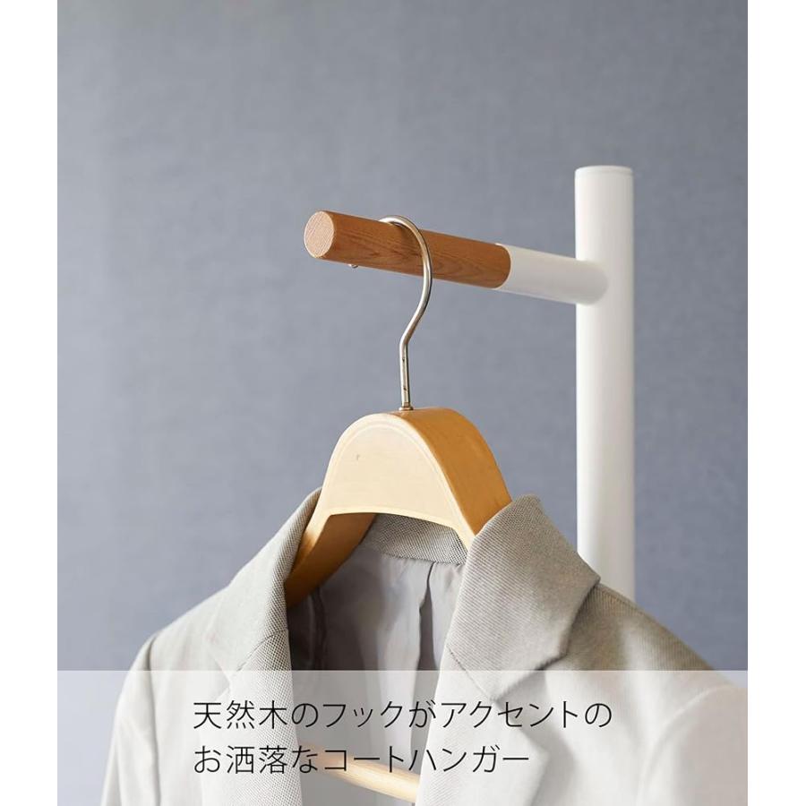 山崎実業(Yamazaki) エントランス コートハンガー ホワイト 約W23×D30×H162.5cm タワー tower 玄関先 オフィス 場所を取らず スマート設計 5912の画像