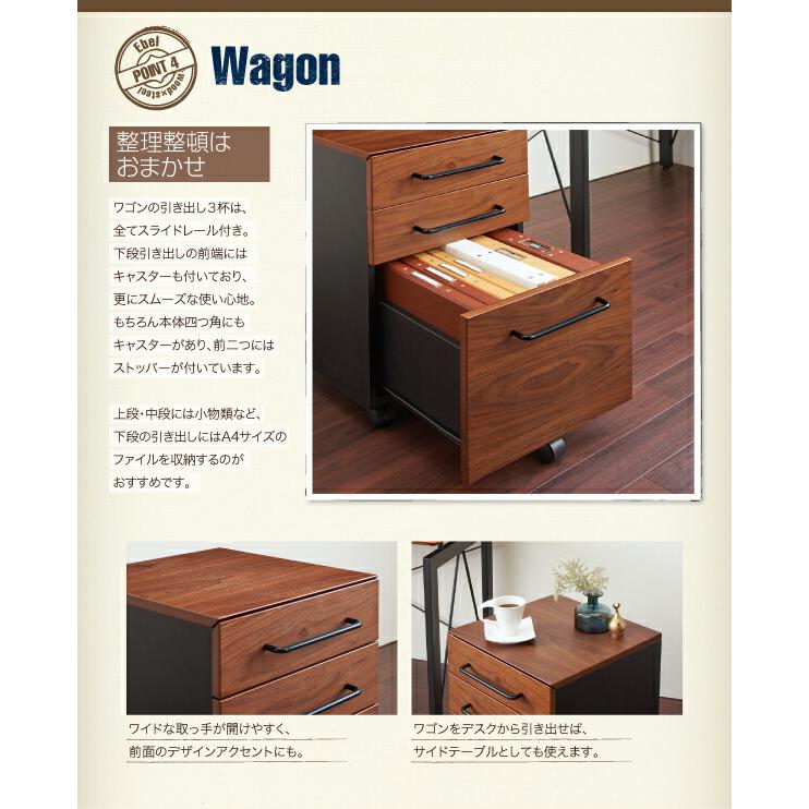 デスク 机 ワゴン セット 120 テレワーク 在宅 リモート 在宅ワーク コンパクト 省スペース パソコンデスク PCデスク 作業台 2点セット(デスク+ワゴン) W120_9