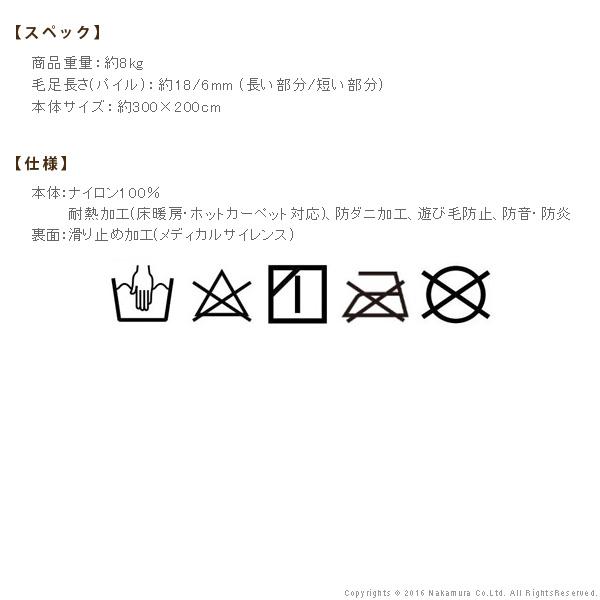 ラグ 洗える ミックスカラーラグ 〔ルーナ〕 300x200cm 防ダニ_2