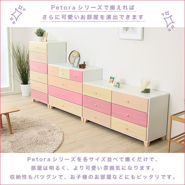 オシャレに可愛く収納 リビング用ハイチェスト 6段 幅60cm 天然木（桐）日本製｜petora-ペトラ-の画像