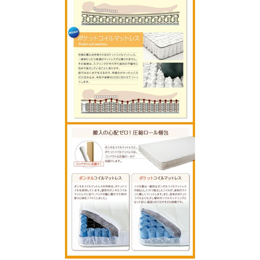 親子で寝られる・将来分割できる連結ベッド ポケットコイルマットレス付き ワイドK260(SD+D)