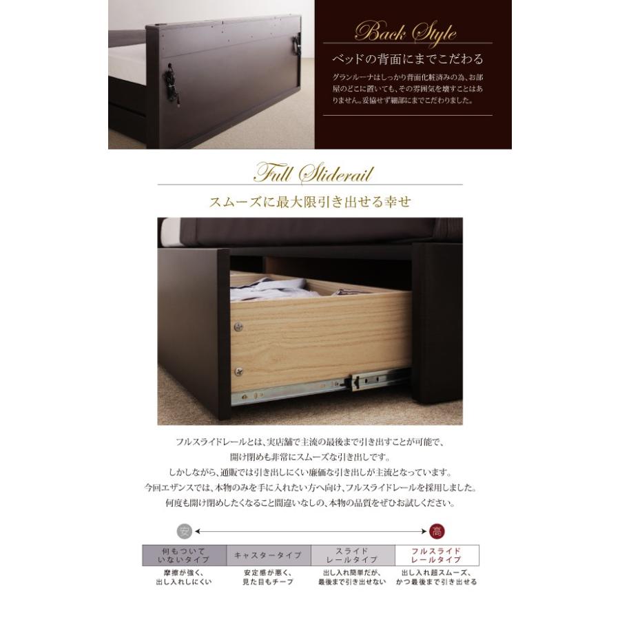 【訳あり品】 送料無料 モダンデザイン・大型サイズチェストベッド Grandluna グランルーナ 羊毛入りデュラテクノマットレス付き クイーン(Q×1） 【HOV1495238559】(54031円)