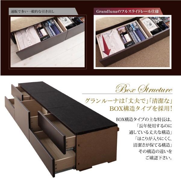 【訳あり品】 送料無料 モダンデザイン・大型サイズチェストベッド Grandluna グランルーナ 羊毛入りデュラテクノマットレス付き クイーン(Q×1） 【HOV1495238559】(54031円)