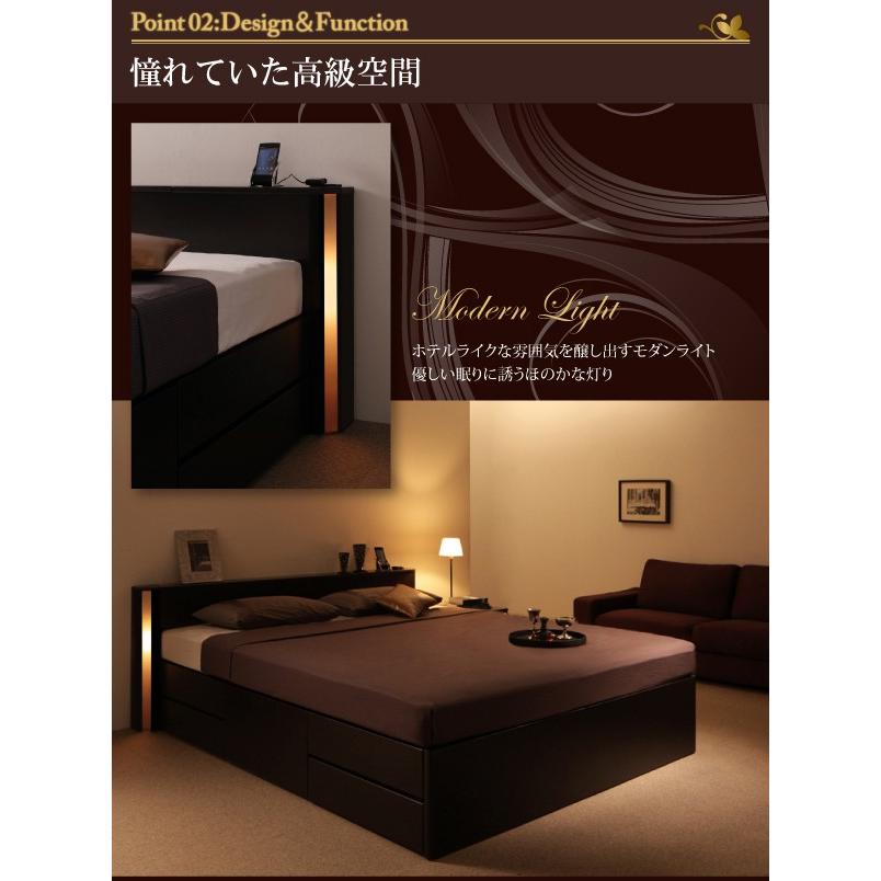 【訳あり品】 送料無料 モダンデザイン・大型サイズチェストベッド Grandluna グランルーナ 羊毛入りデュラテクノマットレス付き クイーン(Q×1） 【HOV1495238559】(54031円)