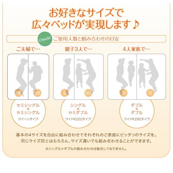 棚・照明・コンセント付ロング丈連結ベッド ポケットコイルマットレス付き クイーン(SS×2) ロング丈