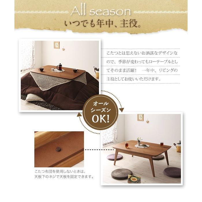 天然木チェリー材 北欧デザインこたつテーブル 【Milkki】ミルッキ/長方形(120×80) 天然木チェリー材 北欧デザインこたつテーブル Milkki ミルッキ/長方形 120×80