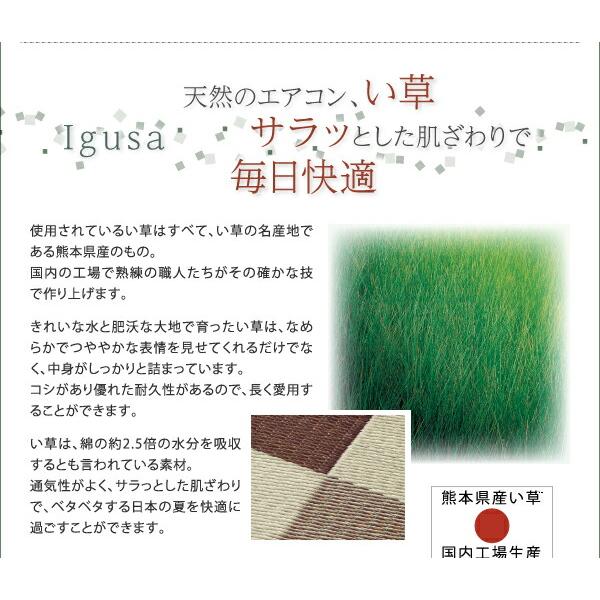 自然素材ラグ 厚みが選べる3タイプ 純国産ブロック柄い草ラグ ウレタン12mm 261×352cm_11