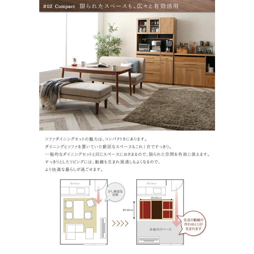 ダイニングセット（テーブル&ソファ） ずっと使えて快適。こたつもソファも高さ調節できるソファダイニングセット 5点セット(テーブル+1Pソファ4脚) W135_10