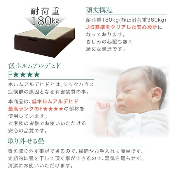 【最終値下げ】 ベッドフレーム 畳ベッド セミダブル くつろぎの和空間をつくる日本製大容量収納ガス圧式跳ね上げ畳ベッド 中国産畳 セミダブル 深さグランド 【EIM1208039419】(43653円)