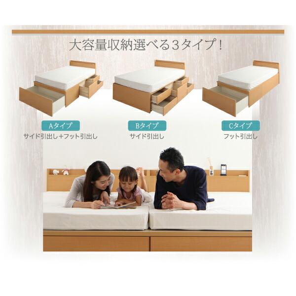 お客様組立 大容量収納ファミリーチェストベッド 薄型プレミアムボンネルコイルマットレス付き A+A ワイドK200_2