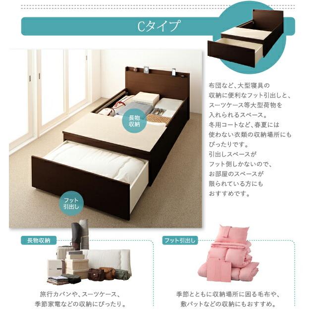 お客様組立 大容量収納ファミリーチェストベッド 薄型プレミアムボンネルコイルマットレス付き B+C ワイドK200_11