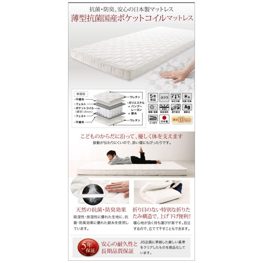 ベッドフレーム ベッド マットレス付き 2段ベッドにもなるワイドキングサイズベッド 薄型軽量ポケットコイルマットレス付き フルガード ワイド