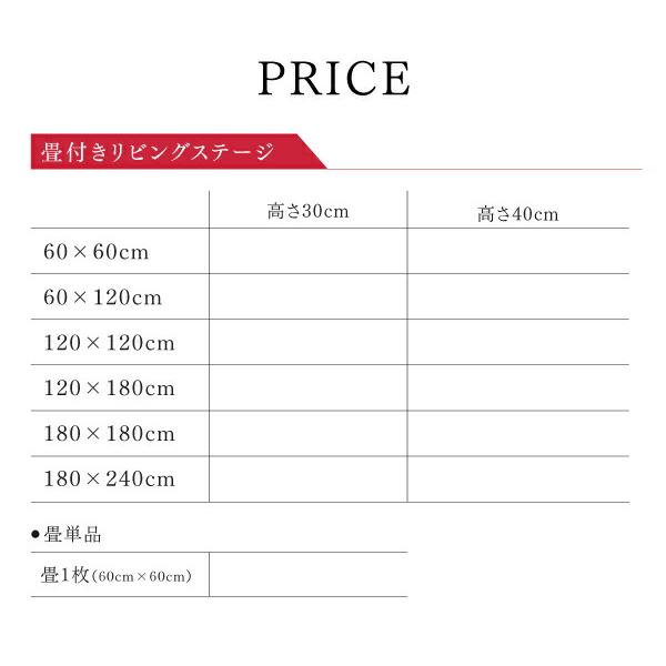 リビング収納 チェスト キャビネット タンス テレビ台 日本製 収納付きデザイン畳リビングステージ 畳ボックス収納 180×180cm ロータイプの画像
