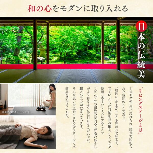 リビング収納 チェスト キャビネット タンス テレビ台 国産 収納付きデザイン美草畳リビングステージ 畳ボックス収納 120×180cm ロータイプの画像