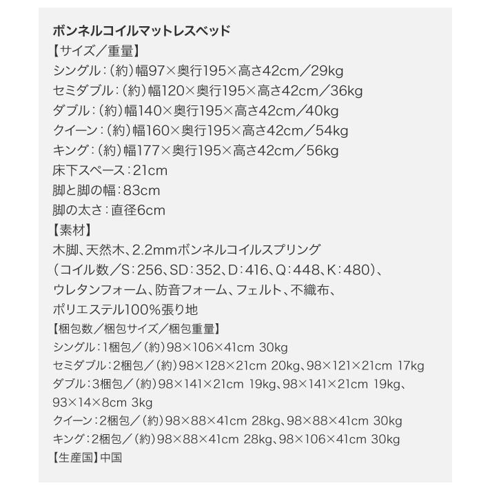 【海外 正規品】 専用敷きパッドが選べる移動 搬入 掃除がらくらく分割式脚付きマットレスベッドマットレスベッドボンネルコイルマットレス敷きパッドなしダブル