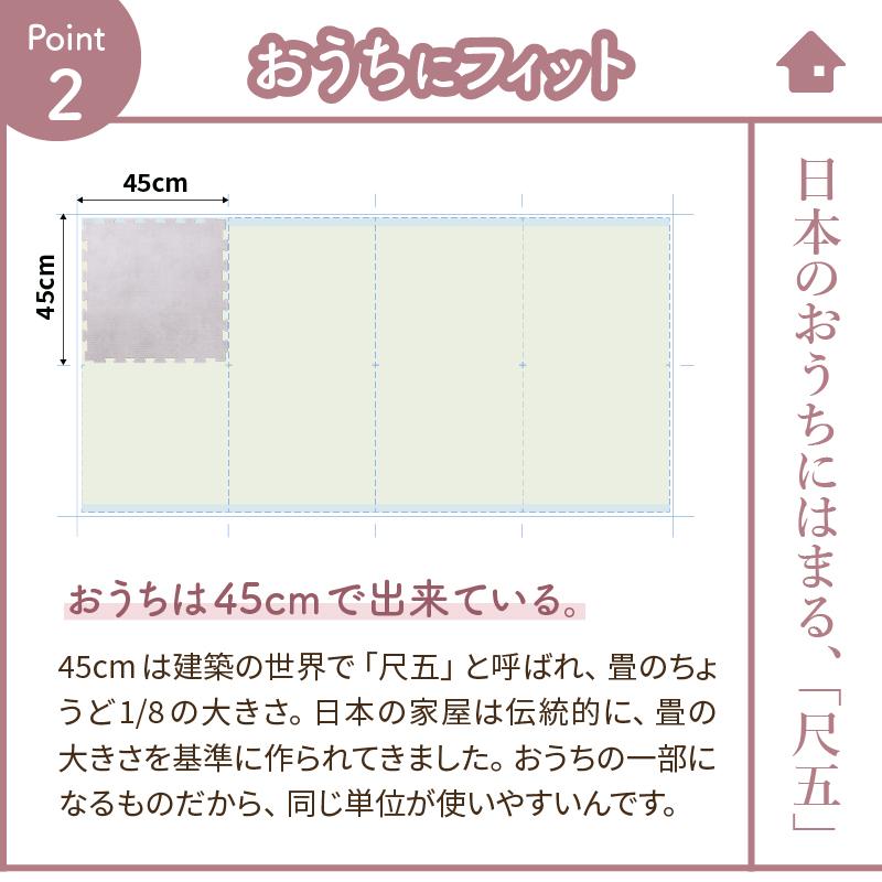 ジョイントマット 大理石調 モルタル ジョイント マット 大判 おしゃれ 45cm タイル カーペット ラグ 石目調 防音 床暖房対応 抗菌 防臭 洗える 6畳 8mm 48枚_11