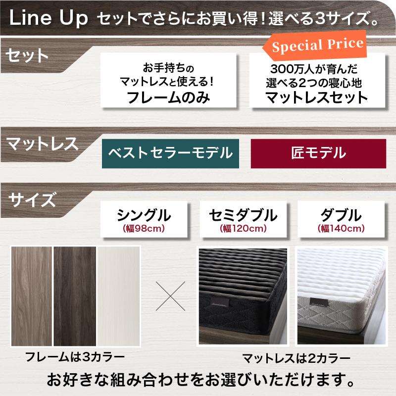 ベッド 収納付きベッド シングルベッド マットレス付き チェスト 収納 収納ベッド 大容量 キャスター付 宮付 おしゃれ マットレス付 シングル 組立設置付