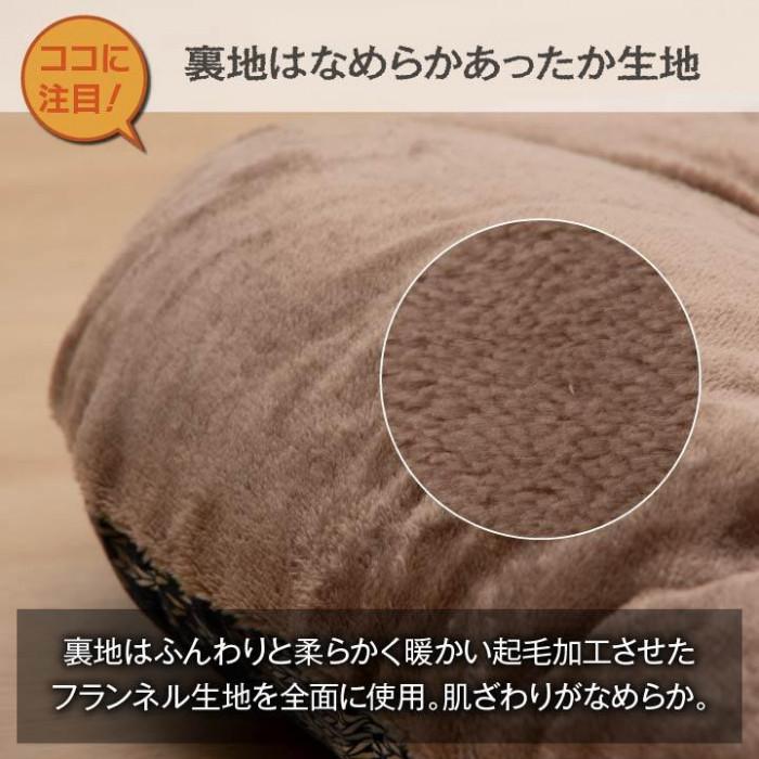 日本製 こたつ布団 正方形 ノルディック柄 約205×205cm ネイビー