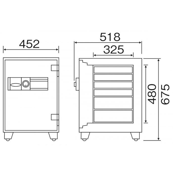 ダイヤセーフ 家庭用耐火金庫 テンキーロック(プッシュタイプ) MEK68-6｜shiningstore-next｜02