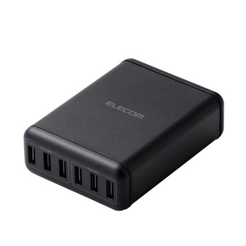 エレコム スマートフォン・タブレット用AC充電器 USB-A6ポート(おまかせ充電) 電源ケーブル1.5m ブラック MPA-ACD03BK｜shiningstore-next｜02